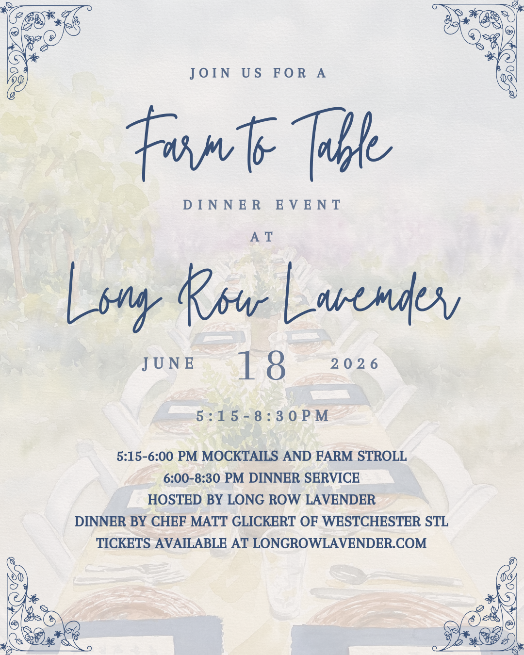 Farm to Table Event Thursday, June 18, 2026
