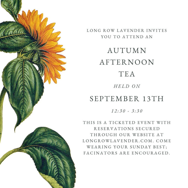 Autumn Afternoon Tea Friday, September 13th