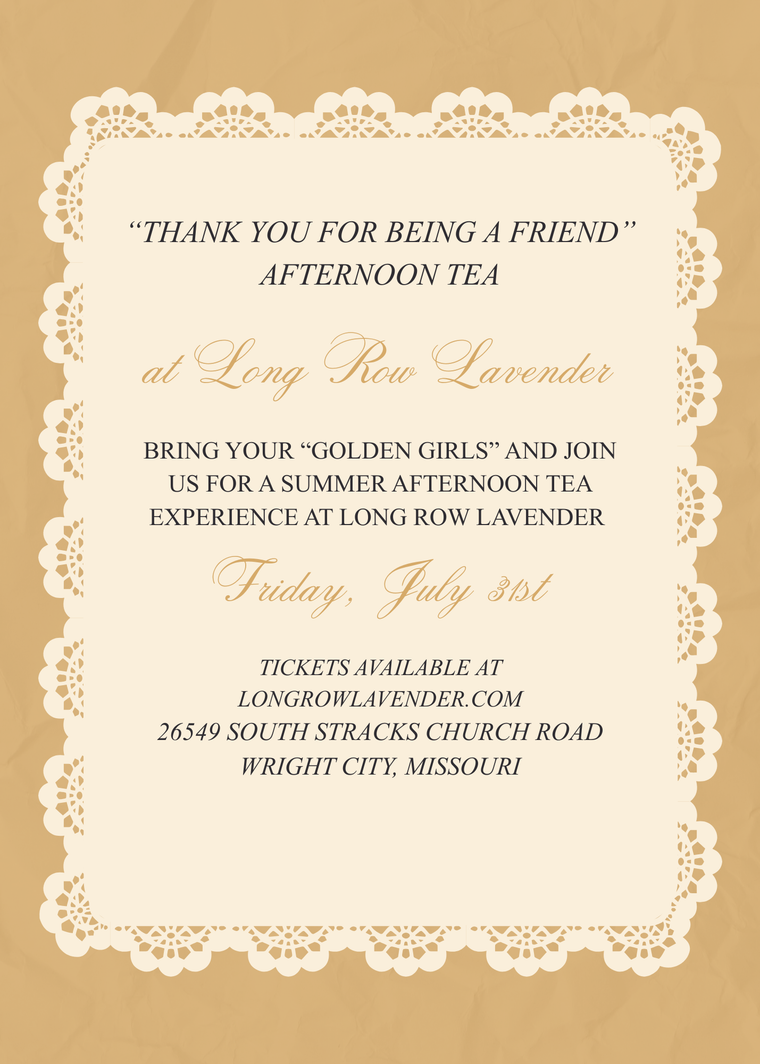 Golden Girl's Afternoon Tea - Friday, July 31, 2026