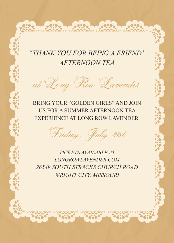 Golden Girl's Afternoon Tea - Friday, July 31, 2026