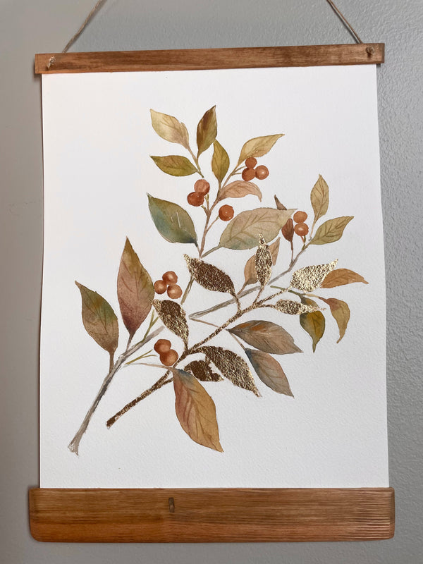 Watercolor and Gold Leaf Wall Hanging Workshop - Saturday, October 21, 2023