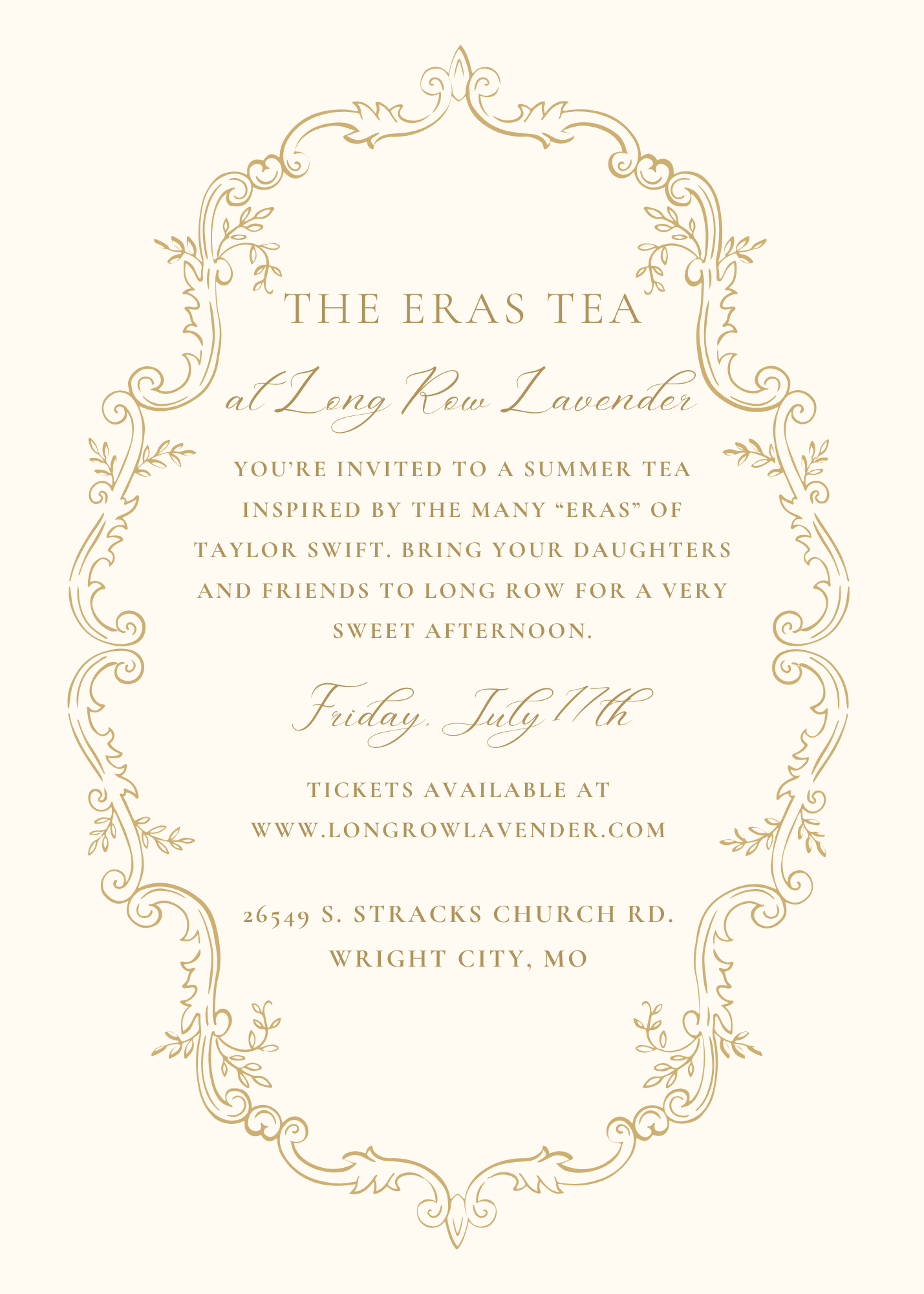 Eras Afternoon Tea - Friday, July 17, 2026